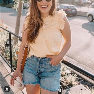 Abercrombie High Rise Mid-Length Denim Shorts